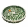 Green Mother Of Pearl Round Tray, wholesale