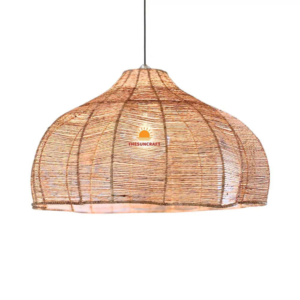 Jute scallop pendant lampshade, wholesale, bulk