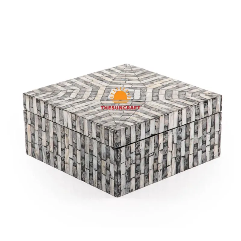 Mother Of Pearl Black Inlay Jewelry Box, wholesale