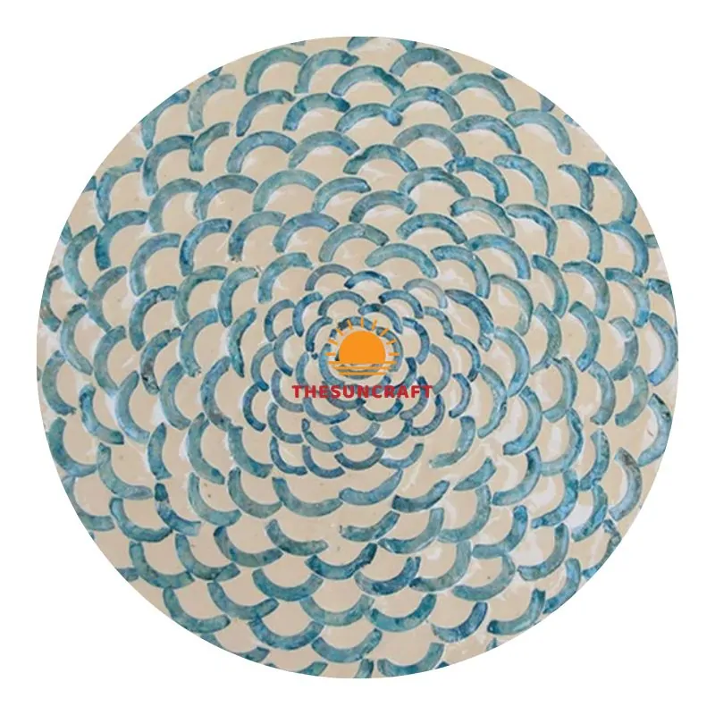 Mother Of Pearl Inlay Placemats Round Colorful, wholesale
