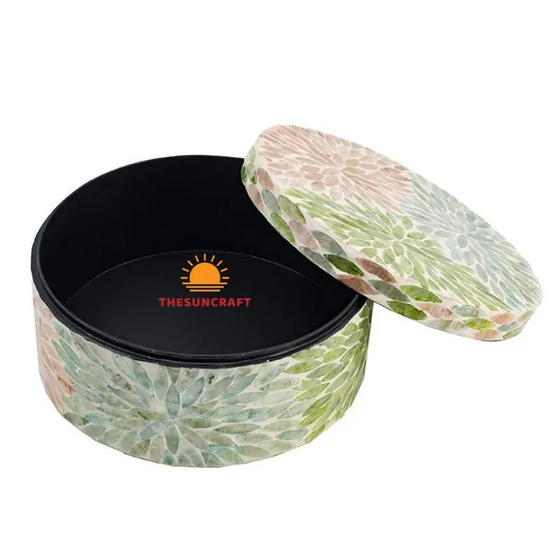 Round Mother Of Pearl Inlay Box, wholesale