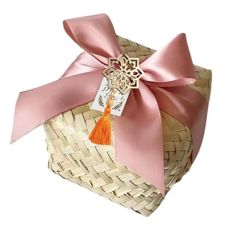 Square Bamboo Gift Box Ramadan Eid, wholesale