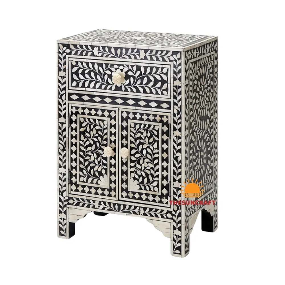 black mother of pearl bedside cabinet, wholesale