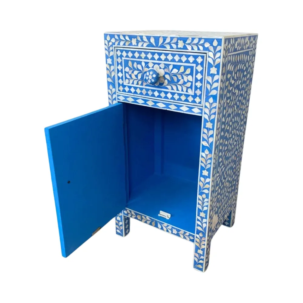 blue mother of pearl bedside cabinet, wholesale