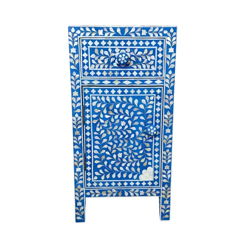 blue mother of pearl bedside cabinet, wholesale