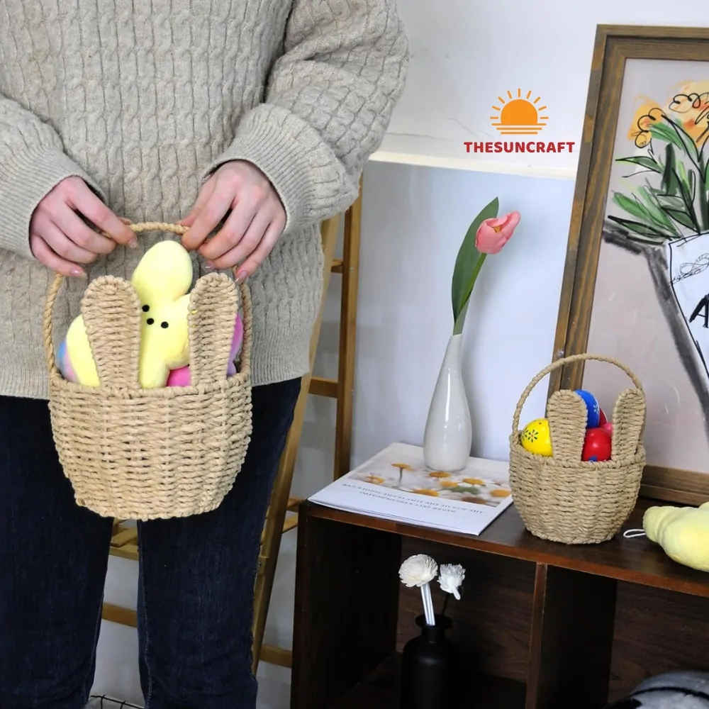 grass wicker bunny basket, wholesale