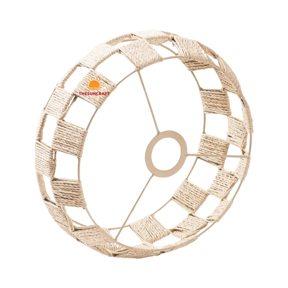 jute plaid lamp shade, wholesale, bulk