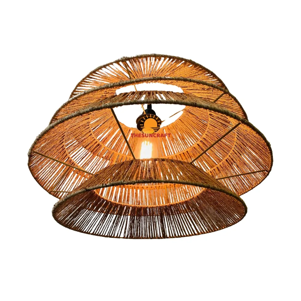 layered jute lampshade, wholesale, bulk