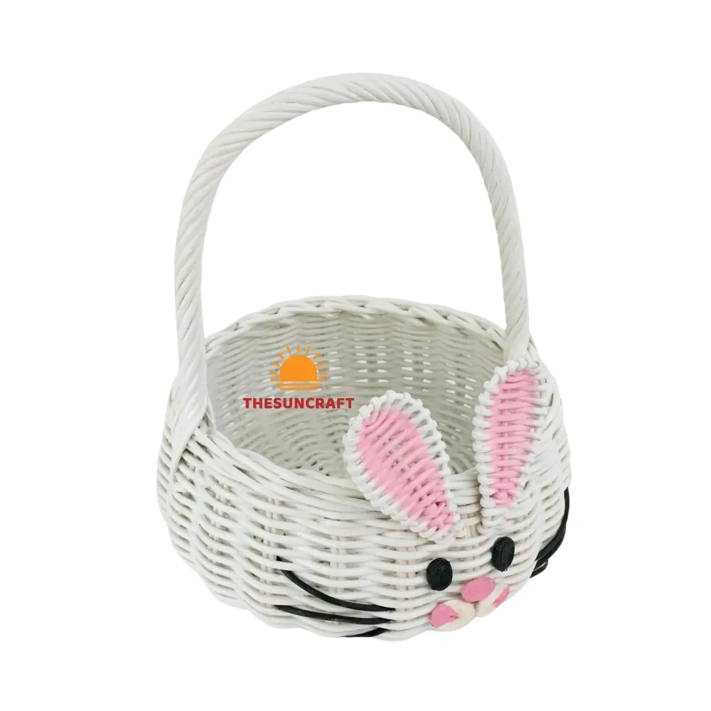 white rattan bunny basket, wholesale