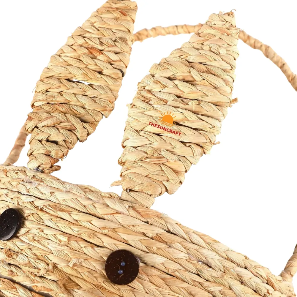 wicker easter basket with ears, wholesale