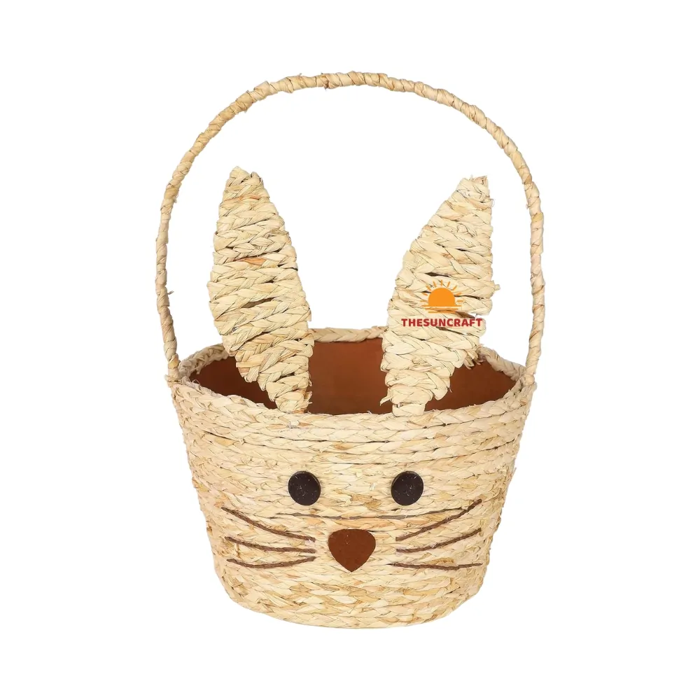 wicker easter basket with ears, wholesale