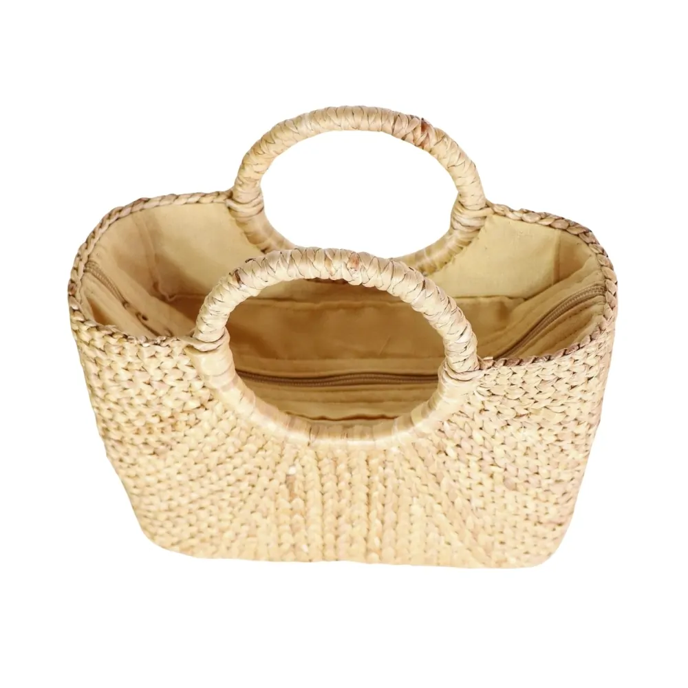 classic water hyacinth handbag, wholesale, bulk