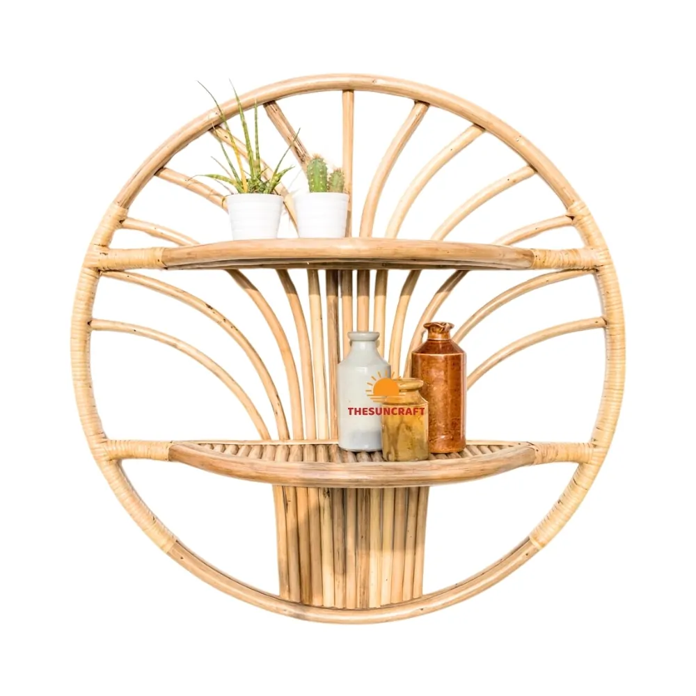 round rattan floating shelf, wholesale, bulk