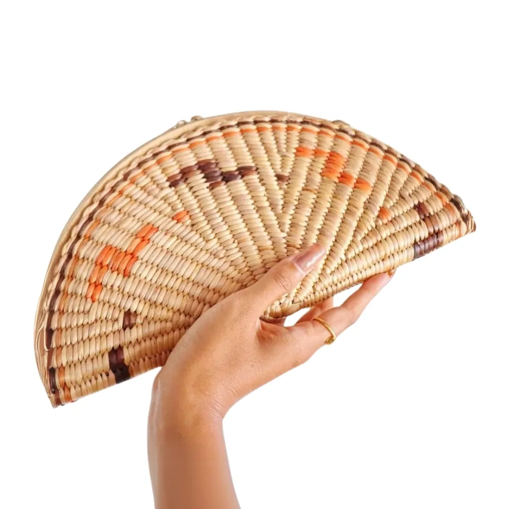 semicircular water hyacinth clutch bag, wholesale, bulk