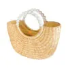 water hyacinth bag with pearls handle, wholesale, bulk