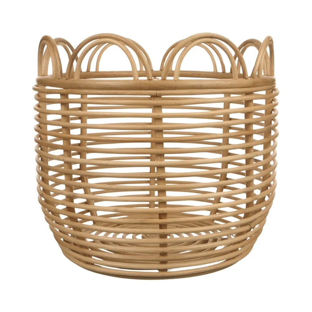 scallop rattan basket, wholesale, bulk