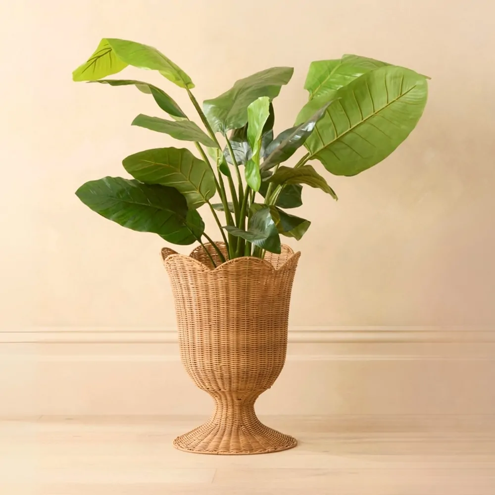 wicker urn planter, wholesale, bulk