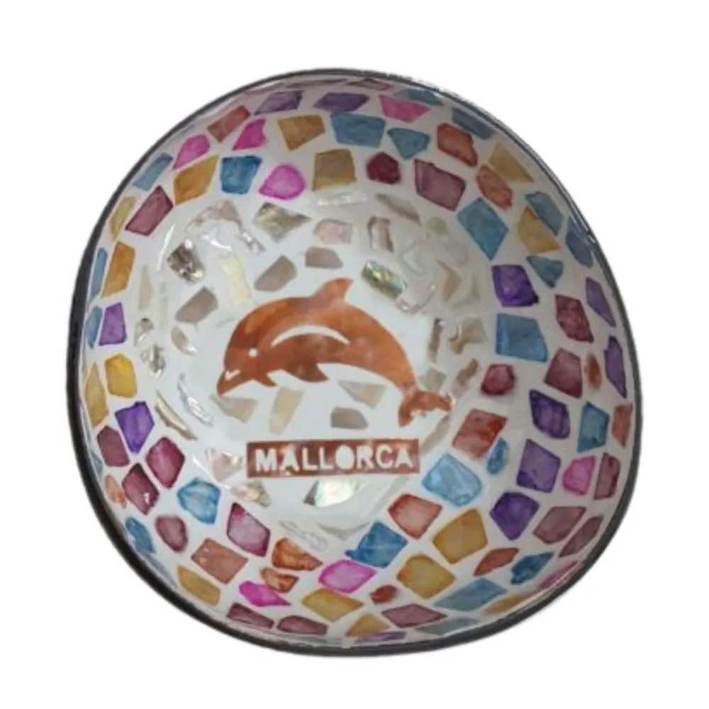 Dophin Mother Of Pearl Coconut Bowl