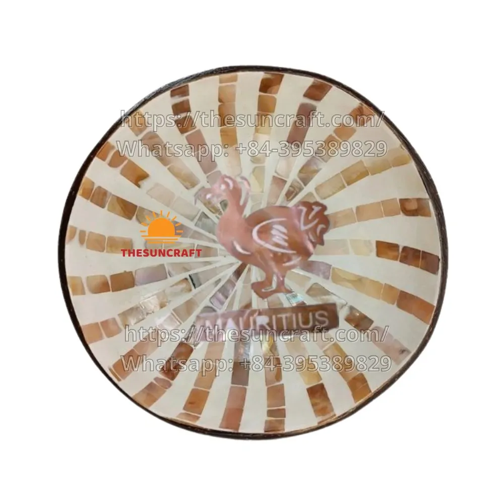 Coconut Bowl with Dodo Bird Inlay Made in Vietnam (TSCB-0123)