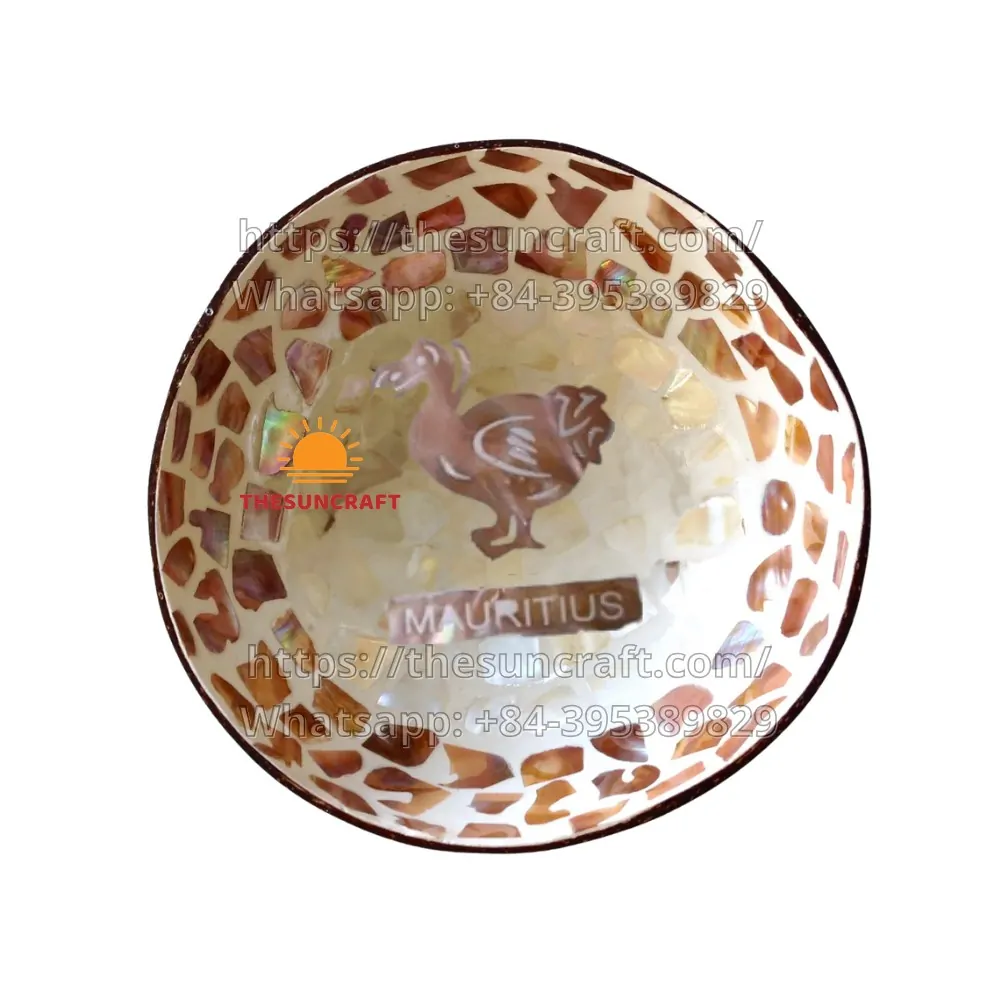 Dodo Bird Coconut Bowl with Mother of Pearl Inlay (TSCB-0122)