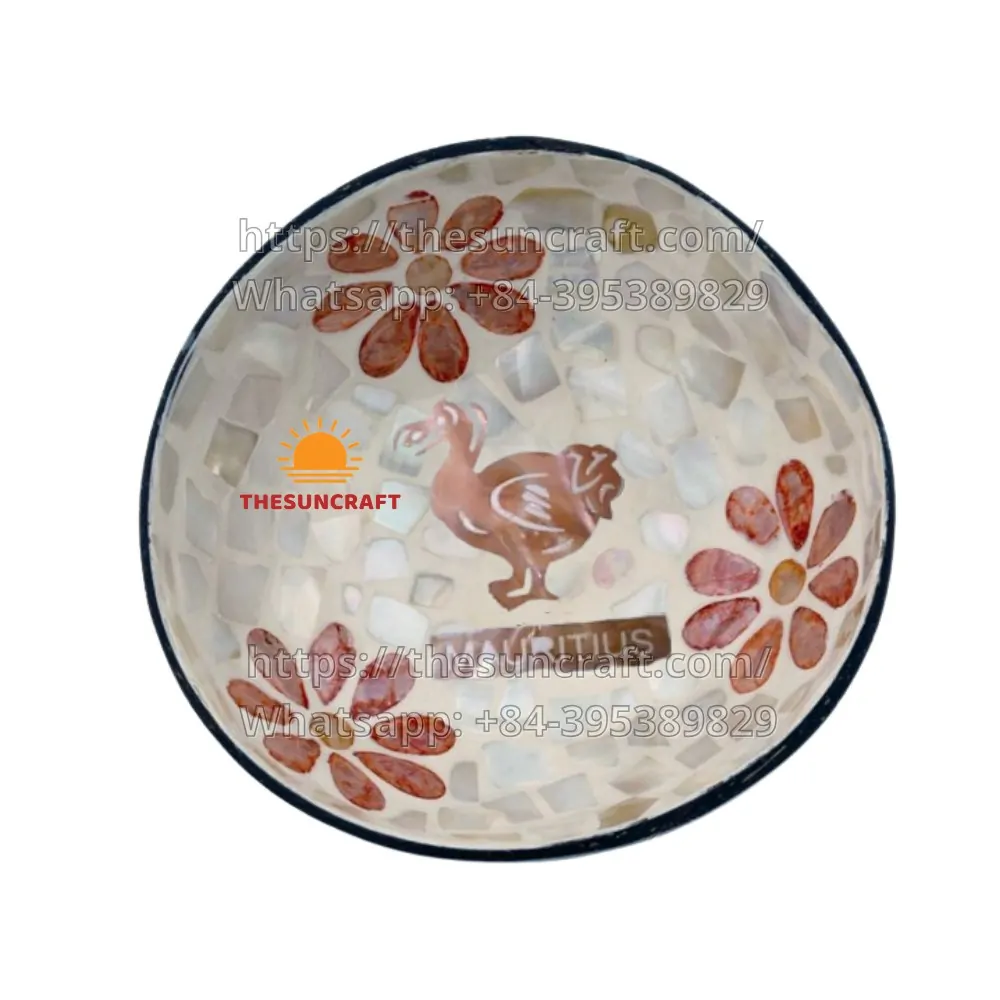 Dodo Bird Mother of Pearl Coconut Bowl Mauritius (TSCB-0121)