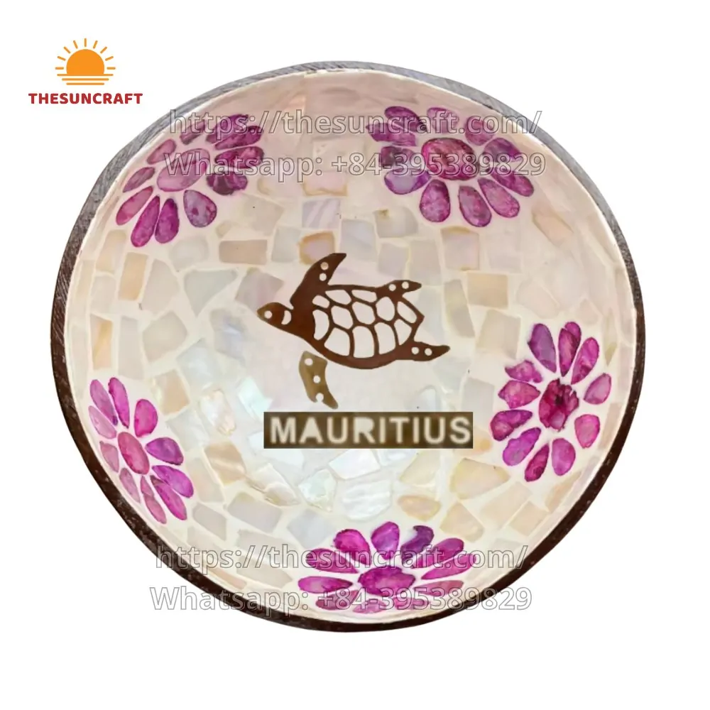 Mother of Pearl Coconut Bowl with Turtle Cheap Wholesale (TSCB-0119)